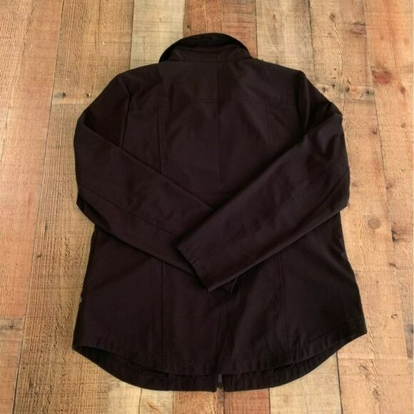 Chico’s womens black full zip lightweight top with ruffle detail -1 - Picture 6 of 8